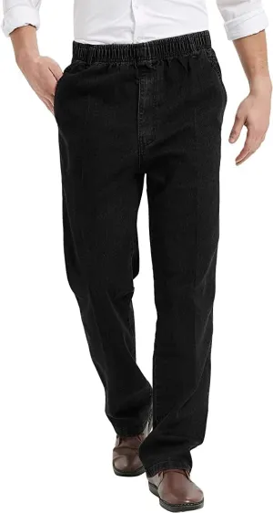 IDEALSANXUN Men??s Elastic Waist Jeans