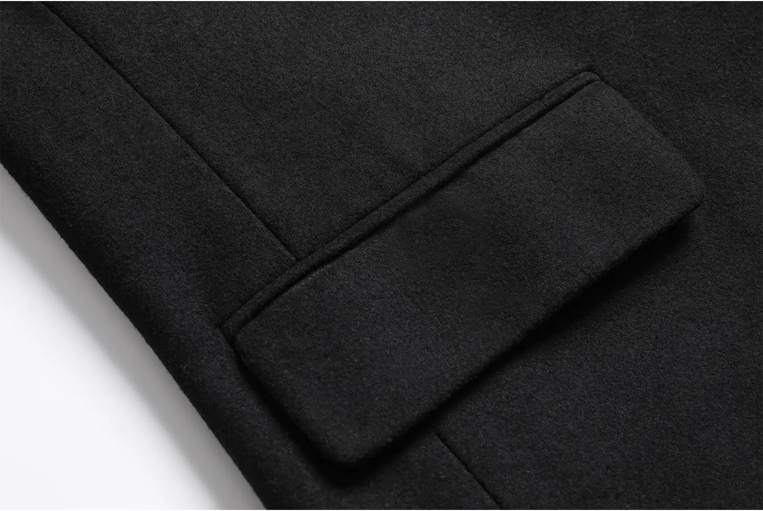 INVACHI Men's Wool Blend Long Trench Coat Notched Collar Single Breasted Overcoat Warm Winter Pea Coat