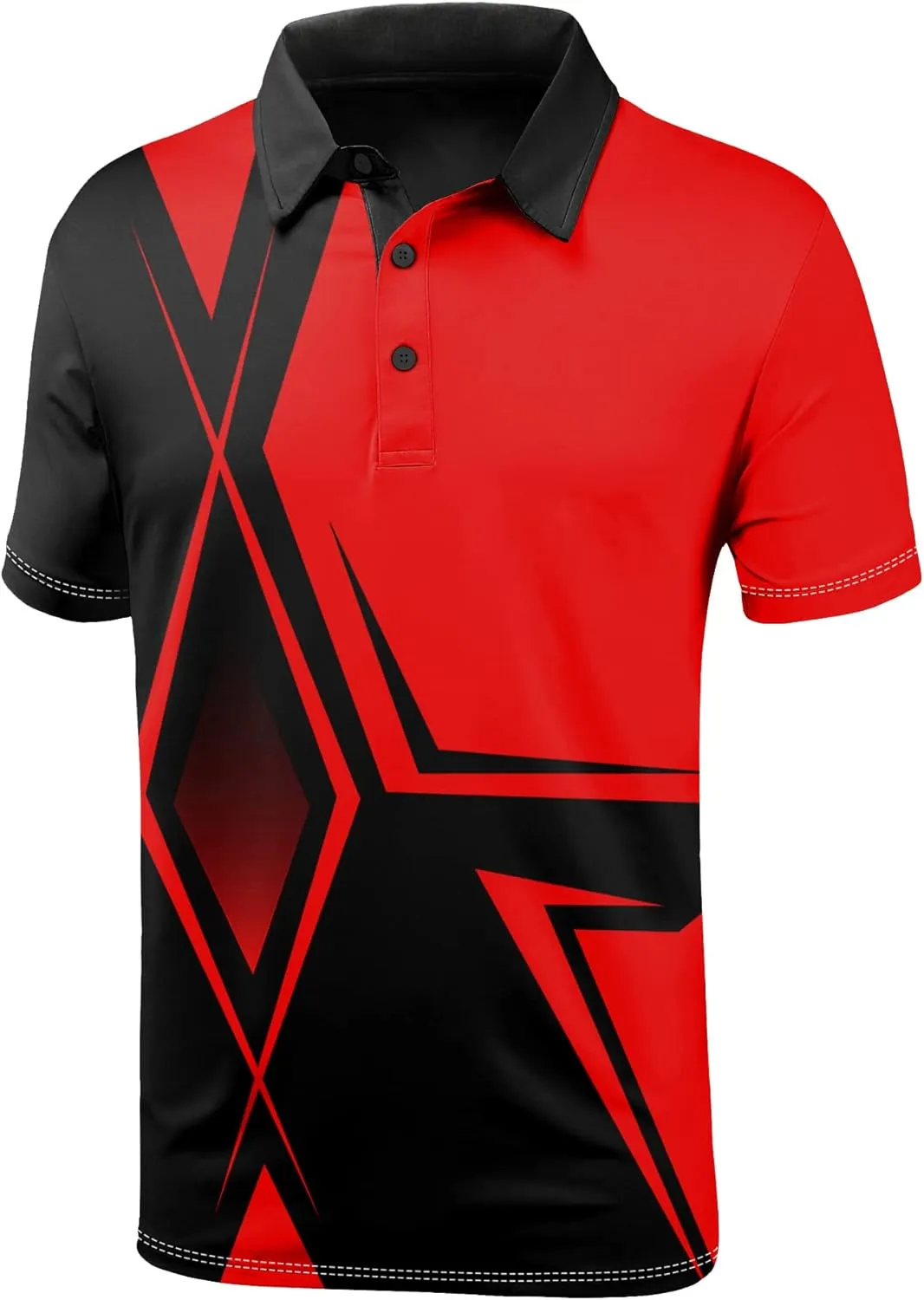 JACKETOWN Mens Golf Polo Shirts Short Sleeve Shirts Printed Casual Clearance