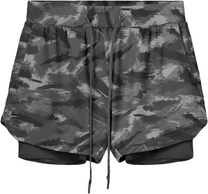 JEShifangjiusu Men'S Running Athletic Workout Sports 2 In 1 Shorts Breathable Gym Short Lightweight Sport Pants With Pocket