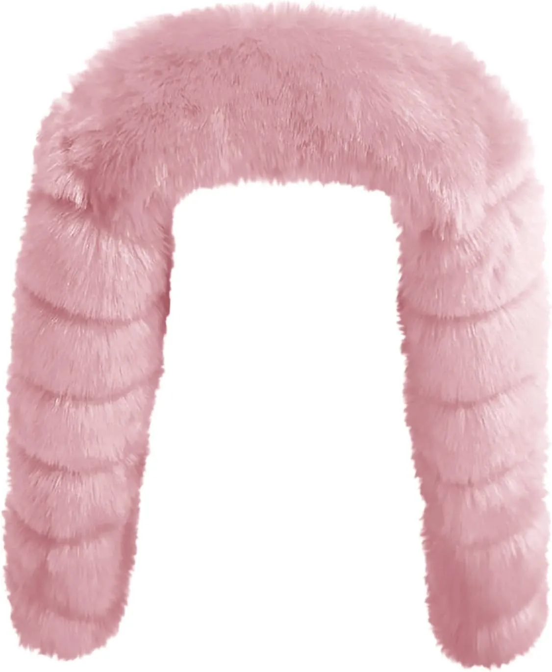 JOAU Women's Luxury Faux Fur Shawl Fashion Long Sleeve Wrap Crop Poncho for Evening Dresses Cape Winter Short Coat Jackets