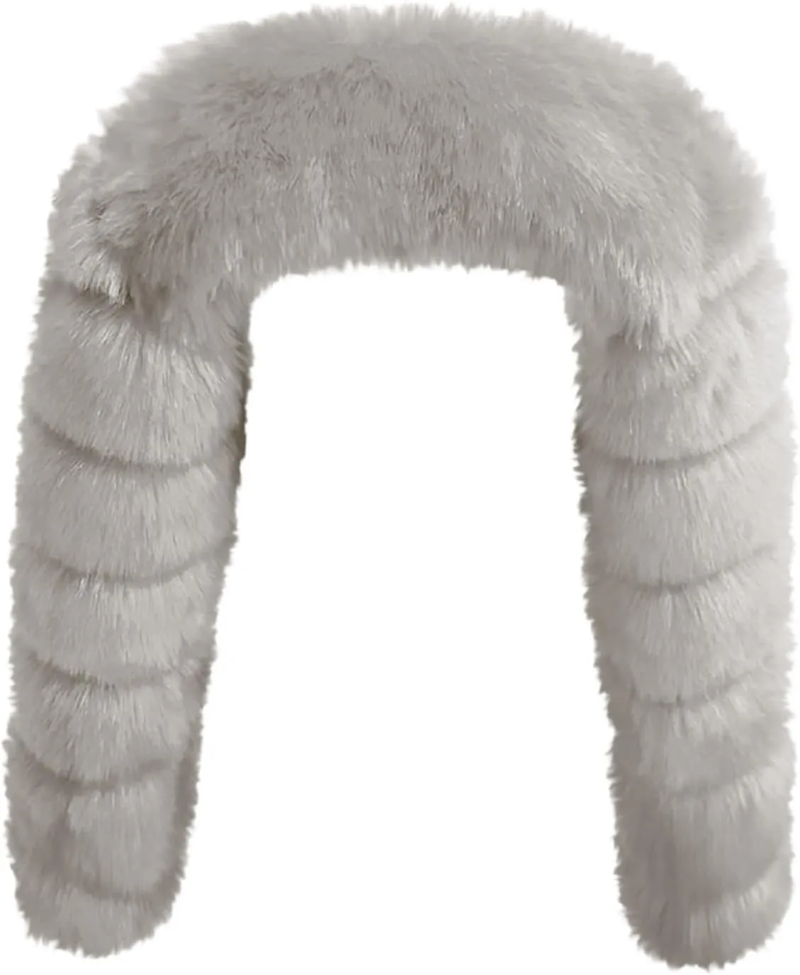 JOAU Women's Luxury Faux Fur Shawl Fashion Long Sleeve Wrap Crop Poncho for Evening Dresses Cape Winter Short Coat Jackets