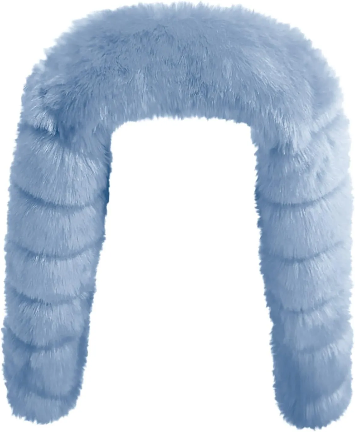 JOAU Women's Luxury Faux Fur Shawl Fashion Long Sleeve Wrap Crop Poncho for Evening Dresses Cape Winter Short Coat Jackets