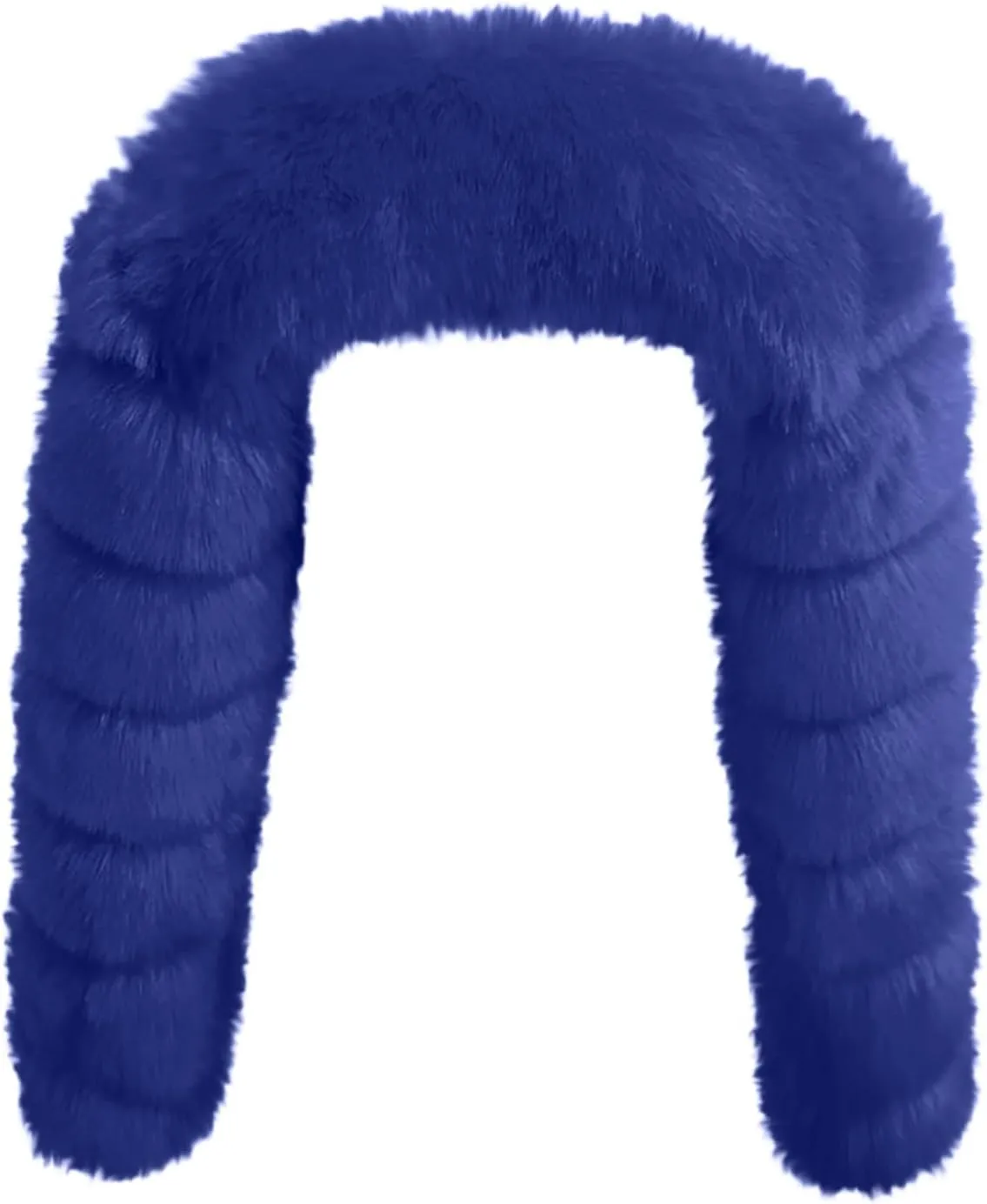 JOAU Women's Luxury Faux Fur Shawl Fashion Long Sleeve Wrap Crop Poncho for Evening Dresses Cape Winter Short Coat Jackets