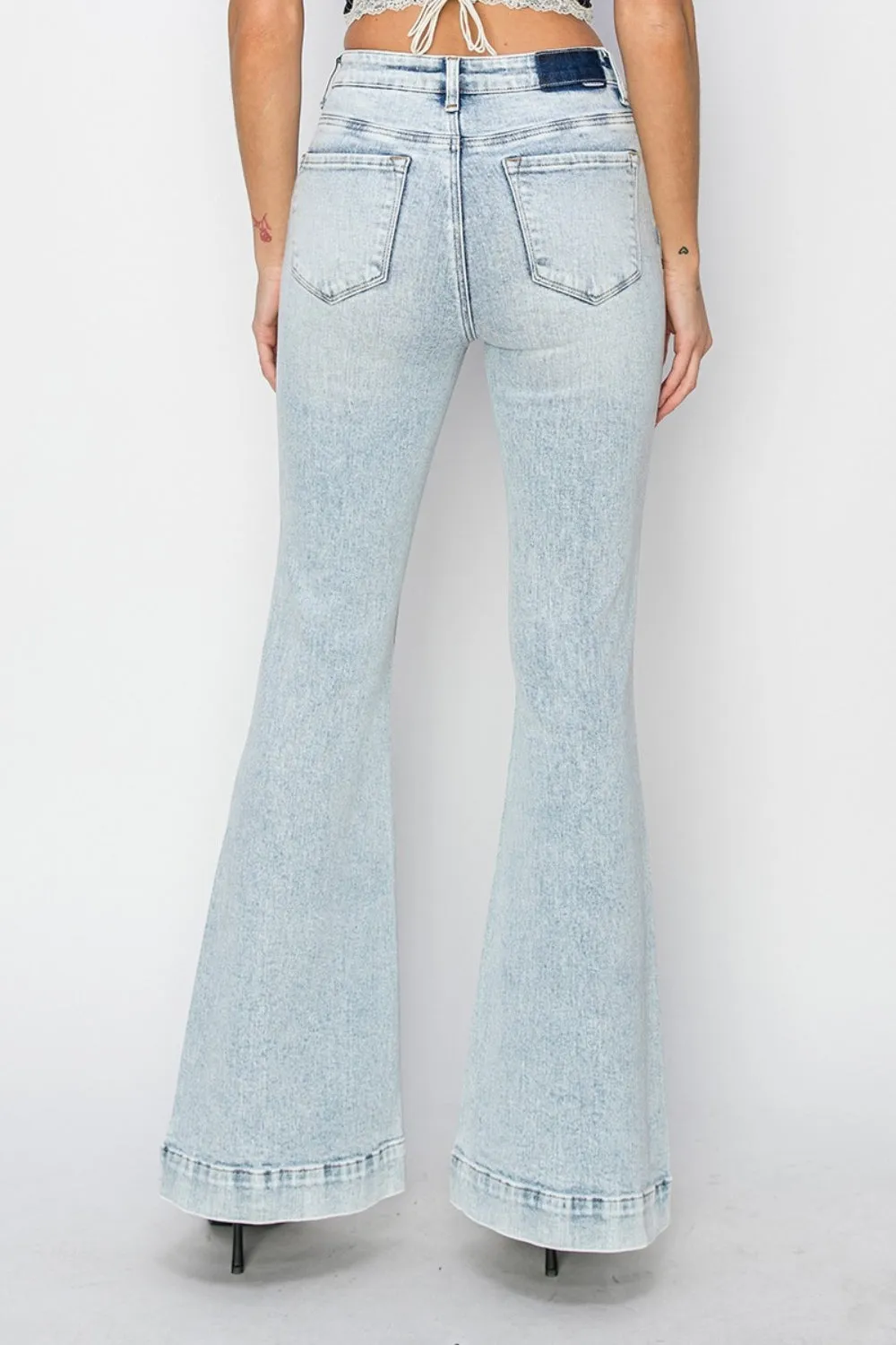 Just BE. Risen Front Patch Pocket Flare Jeans