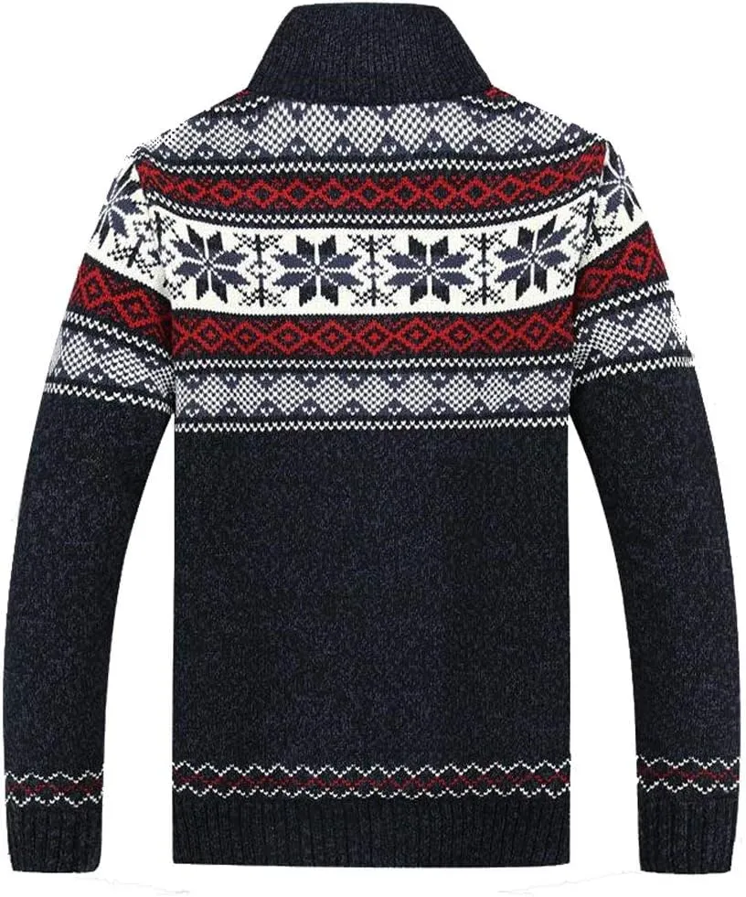 Kedera Fashion Winter Cotton Knitted Cardigan Men's Casual Thick Warm Sweater
