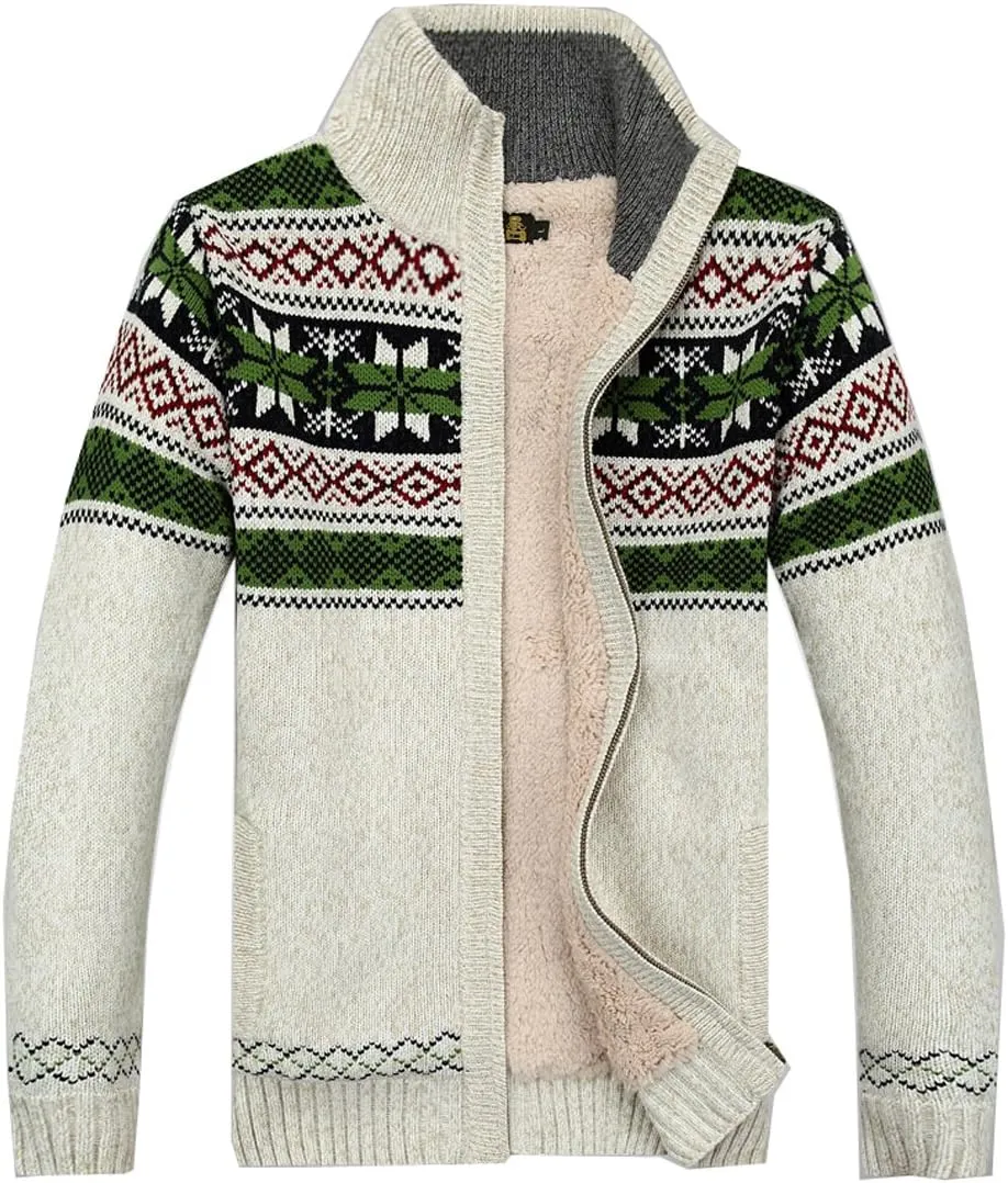 Kedera Fashion Winter Cotton Knitted Cardigan Men's Casual Thick Warm Sweater