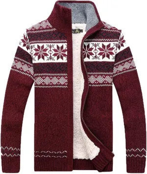 Kedera Fashion Winter Cotton Knitted Cardigan Men's Casual Thick Warm Sweater