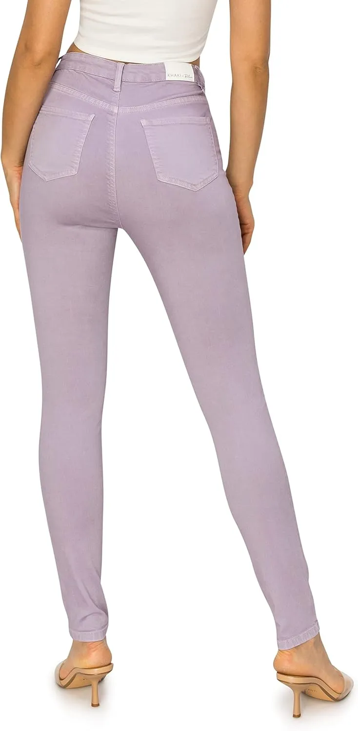 KHAKI & BLUE Cali1850 Womens The Everyday Garment-Dyed Skinny Jeans  Soft Stretchy High Rise Comfy Casual Pants