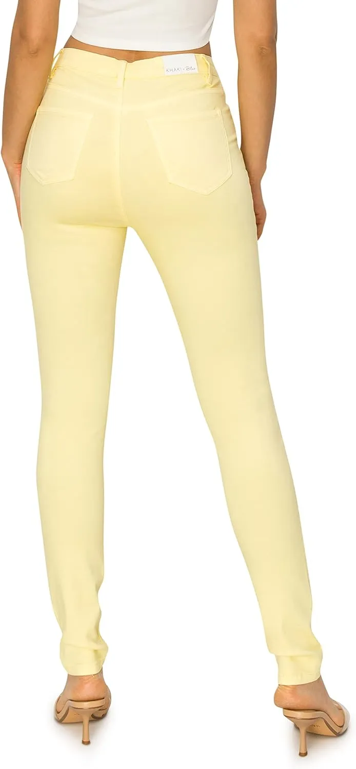 KHAKI & BLUE Cali1850 Womens The Everyday Garment-Dyed Skinny Jeans  Soft Stretchy High Rise Comfy Casual Pants