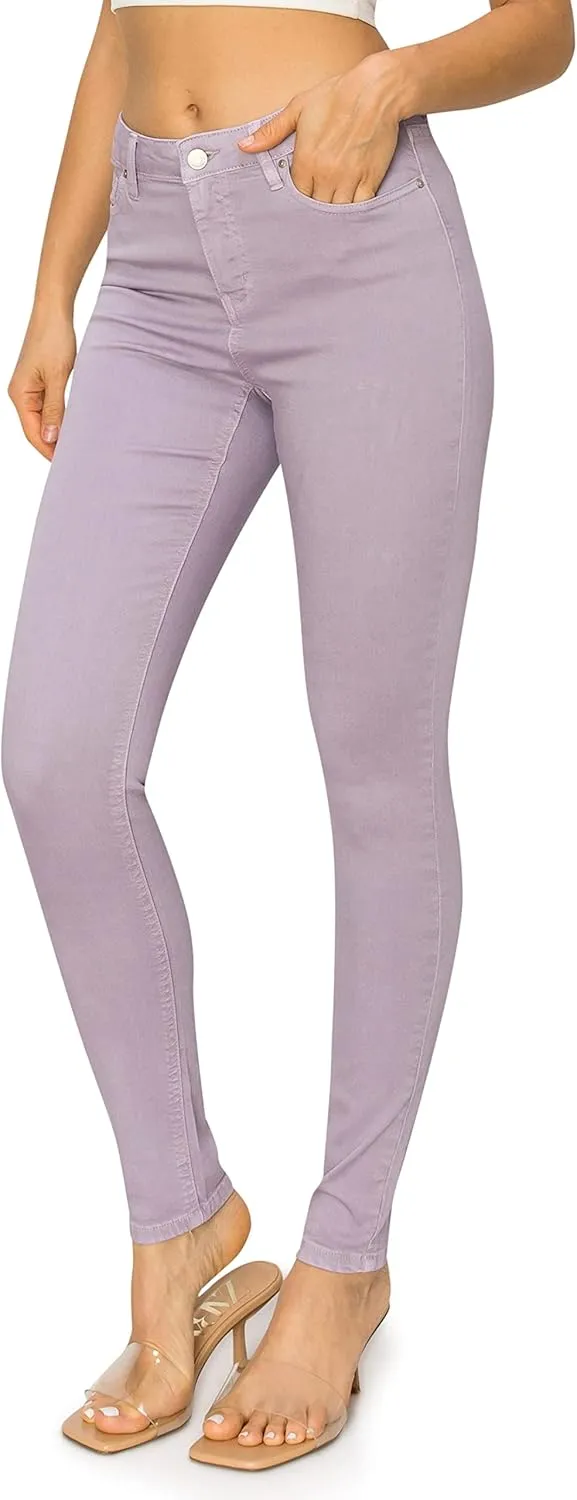 KHAKI & BLUE Cali1850 Womens The Everyday Garment-Dyed Skinny Jeans  Soft Stretchy High Rise Comfy Casual Pants