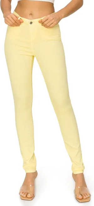 KHAKI & BLUE Cali1850 Womens The Everyday Garment-Dyed Skinny Jeans  Soft Stretchy High Rise Comfy Casual Pants