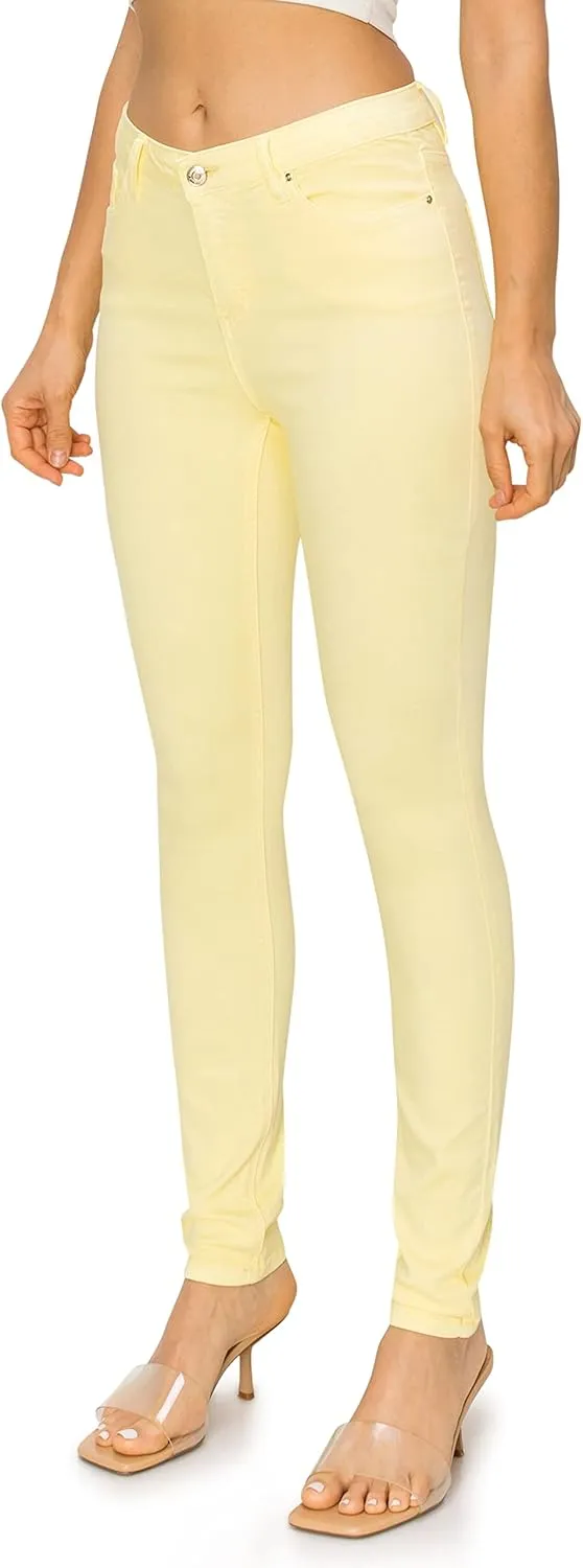 KHAKI & BLUE Cali1850 Womens The Everyday Garment-Dyed Skinny Jeans  Soft Stretchy High Rise Comfy Casual Pants