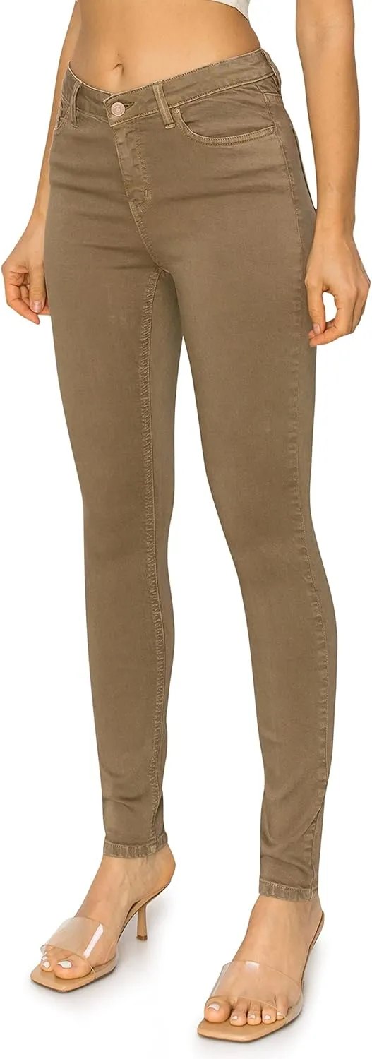 KHAKI & BLUE Cali1850 Womens The Everyday Garment-Dyed Skinny Jeans  Soft Stretchy High Rise Comfy Casual Pants