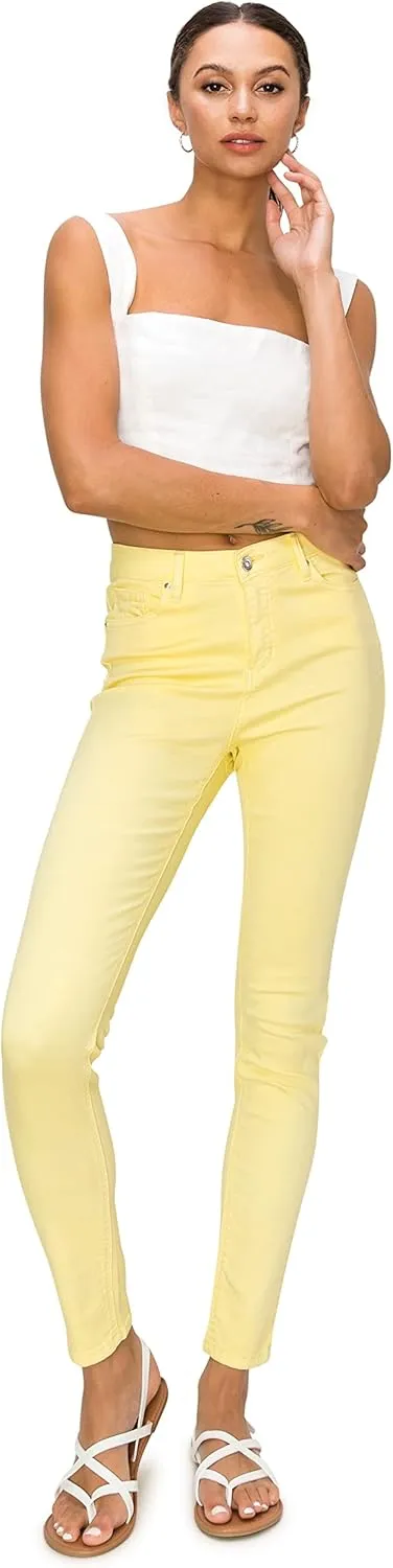 KHAKI & BLUE Cali1850 Womens The Everyday Garment-Dyed Skinny Jeans  Soft Stretchy High Rise Comfy Casual Pants