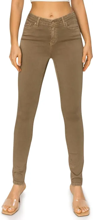 KHAKI & BLUE Cali1850 Womens The Everyday Garment-Dyed Skinny Jeans  Soft Stretchy High Rise Comfy Casual Pants
