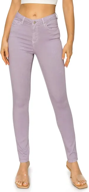 KHAKI & BLUE Cali1850 Womens The Everyday Garment-Dyed Skinny Jeans  Soft Stretchy High Rise Comfy Casual Pants