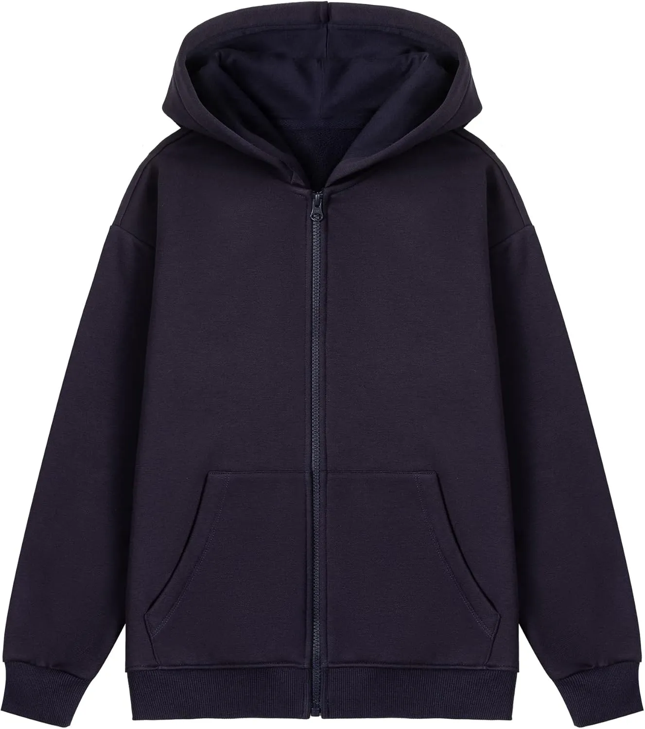 KIDNATION Kids Zip Up Hoodies Soft Fleece Hoodie Antistatic Fabric Hooded Sweatshirt with Pocket for Boys or Girls 4-14 Years