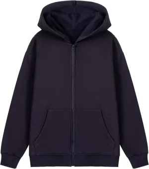KIDNATION Kids Zip Up Hoodies Soft Fleece Hoodie Antistatic Fabric Hooded Sweatshirt with Pocket for Boys or Girls 4-14 Years