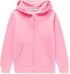 Kids Soft Brushed Fleece Zip Up Hoodie Casual Sport Hooded Sweatshirt with Pockets for Boys or Girls 3-12 Years