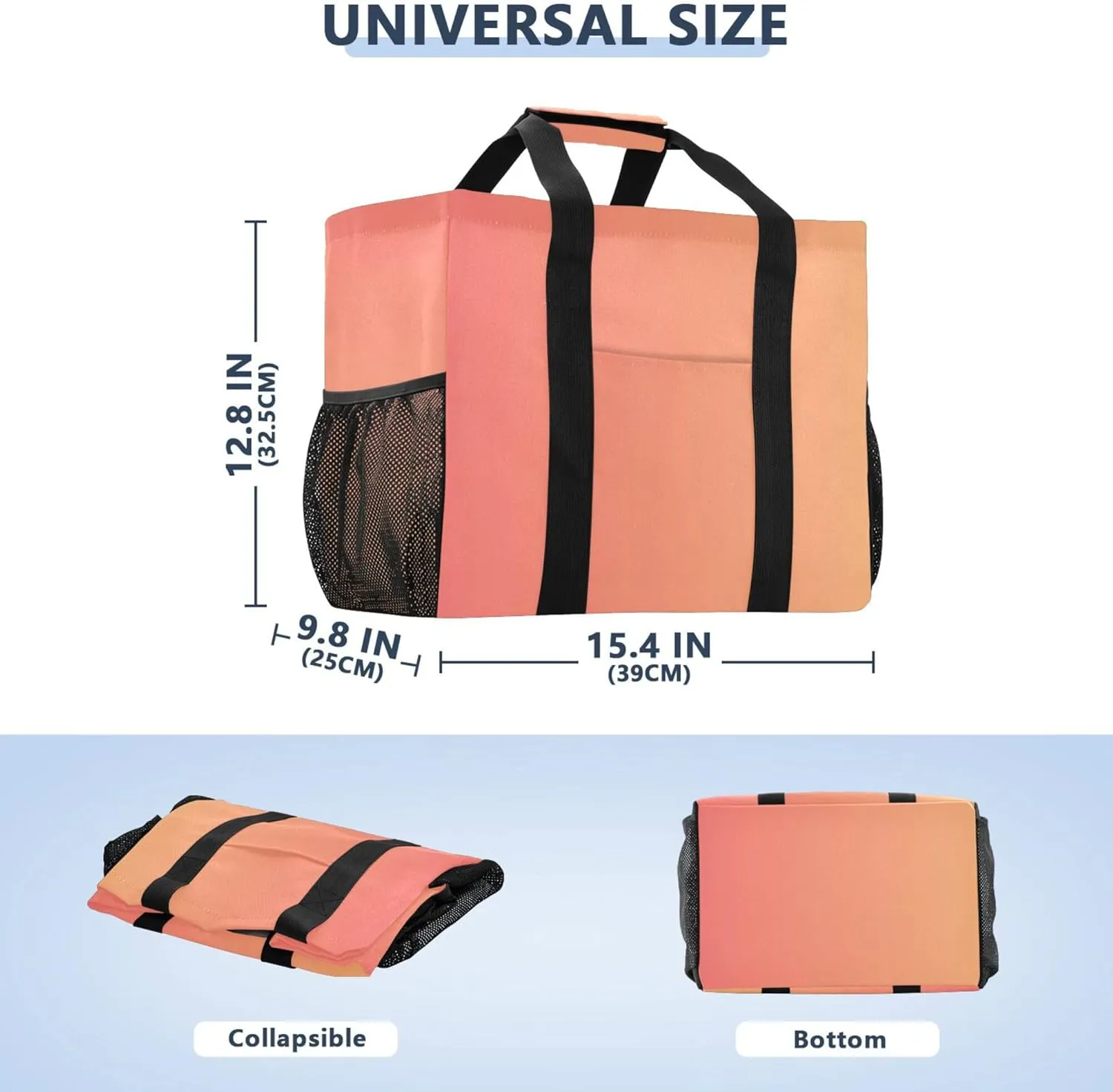 KLL Beach Bag with Handles Foldable Water Resistant Reusable Grocery Shopping Bags