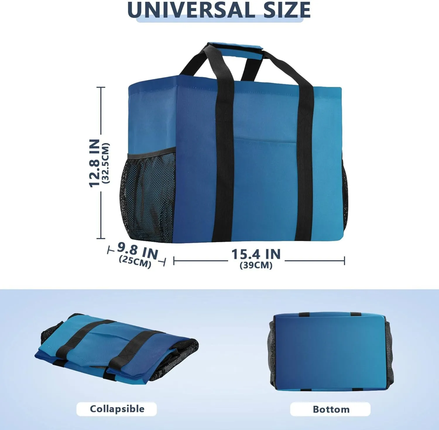 KLL Beach Bag with Handles Foldable Water Resistant Reusable Grocery Shopping Bags
