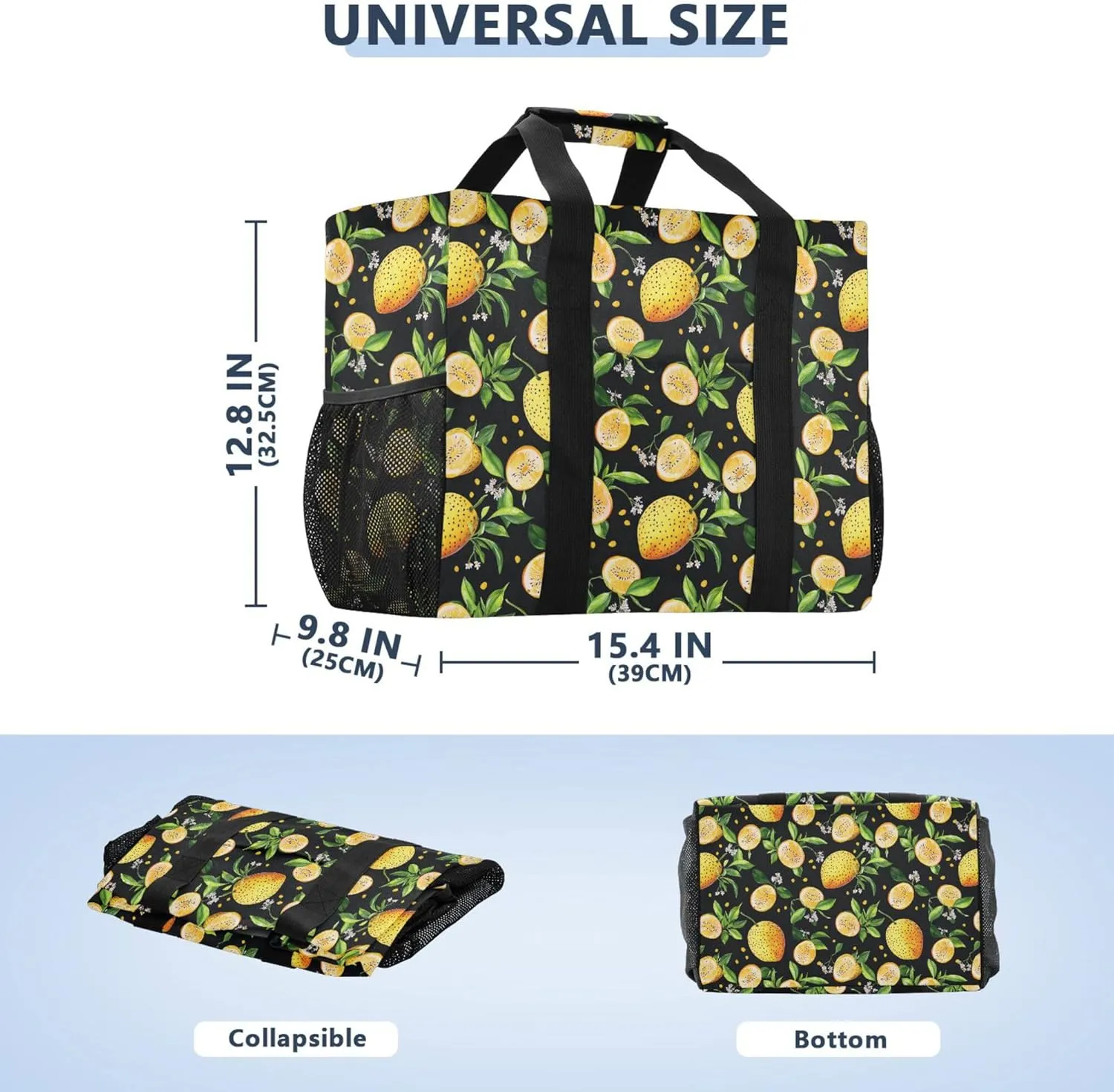 KLL Utility Tote Bag For Women with Handles Collapsable Water Resistant Reusable Grocery Bags