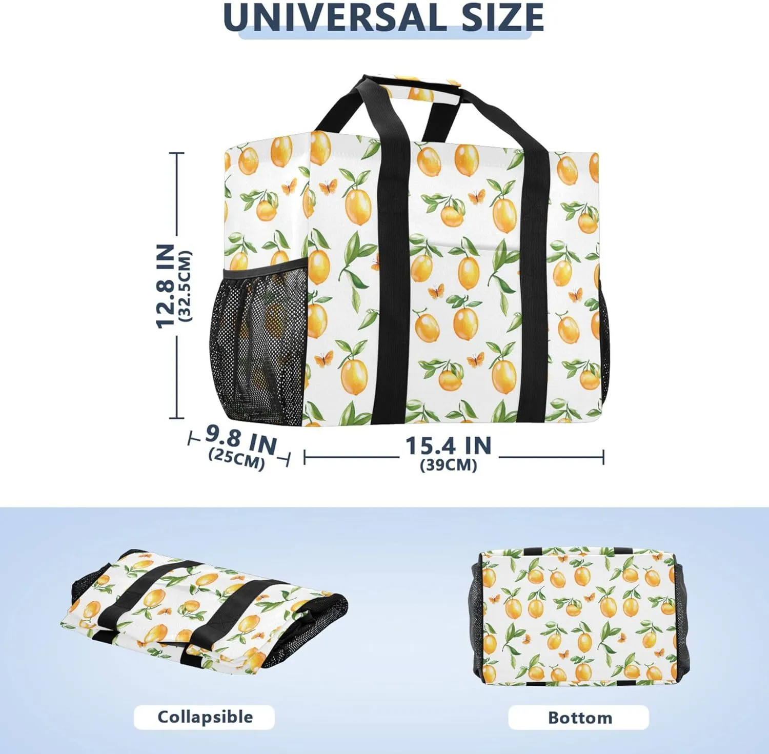 KLL Utility Tote Bag For Women with Handles Collapsable Water Resistant Reusable Grocery Bags