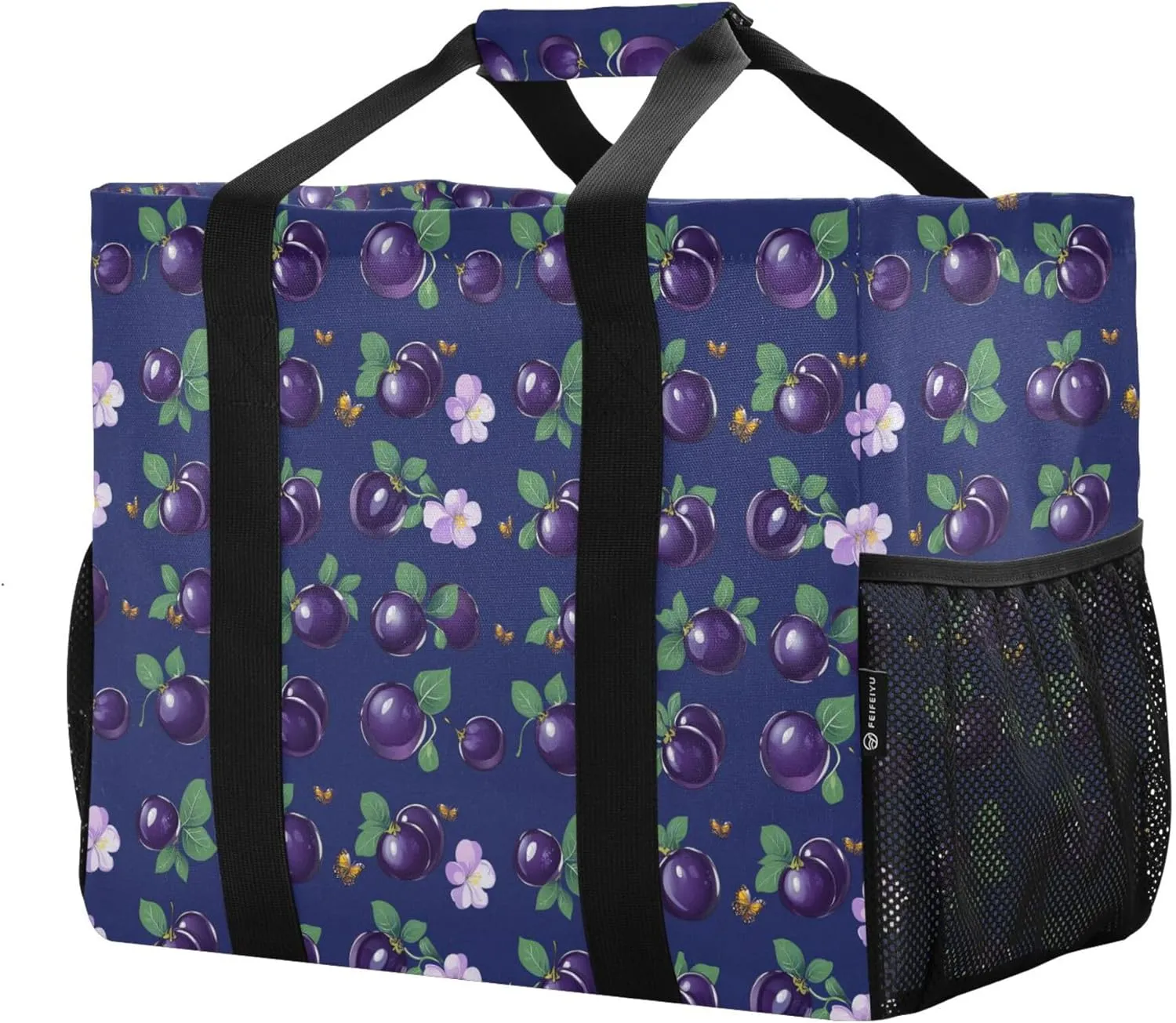 KLL Utility Tote Bag For Women with Handles Collapsable Water Resistant Reusable Grocery Bags