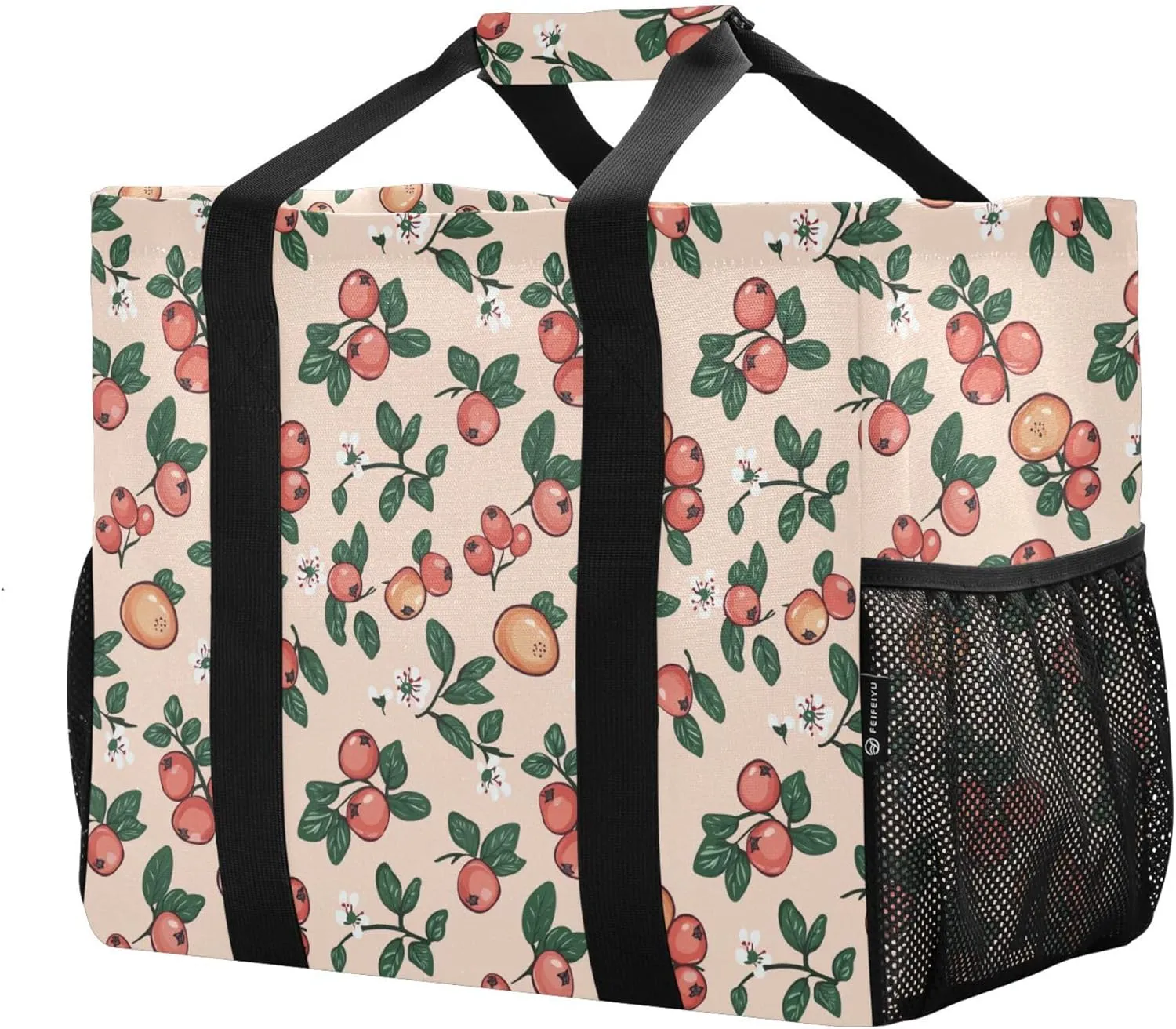 KLL Utility Tote Bag For Women with Handles Collapsable Water Resistant Reusable Grocery Bags