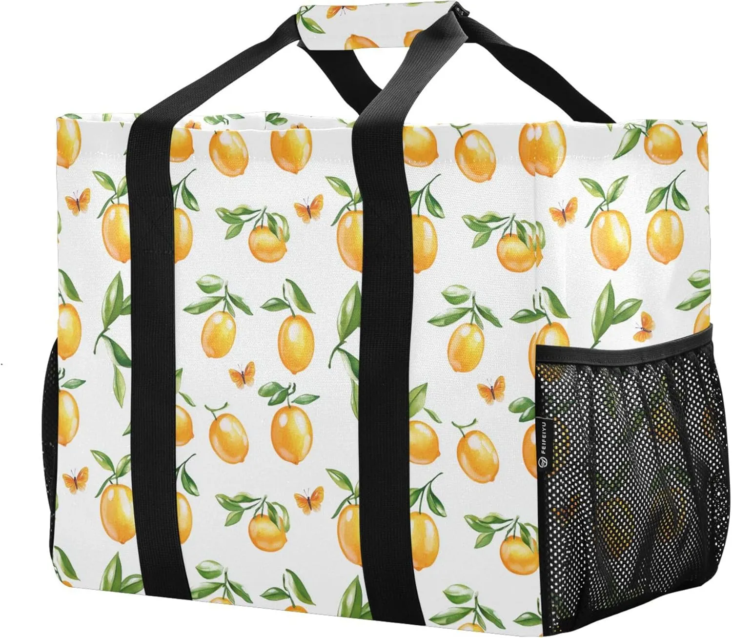 KLL Utility Tote Bag For Women with Handles Collapsable Water Resistant Reusable Grocery Bags