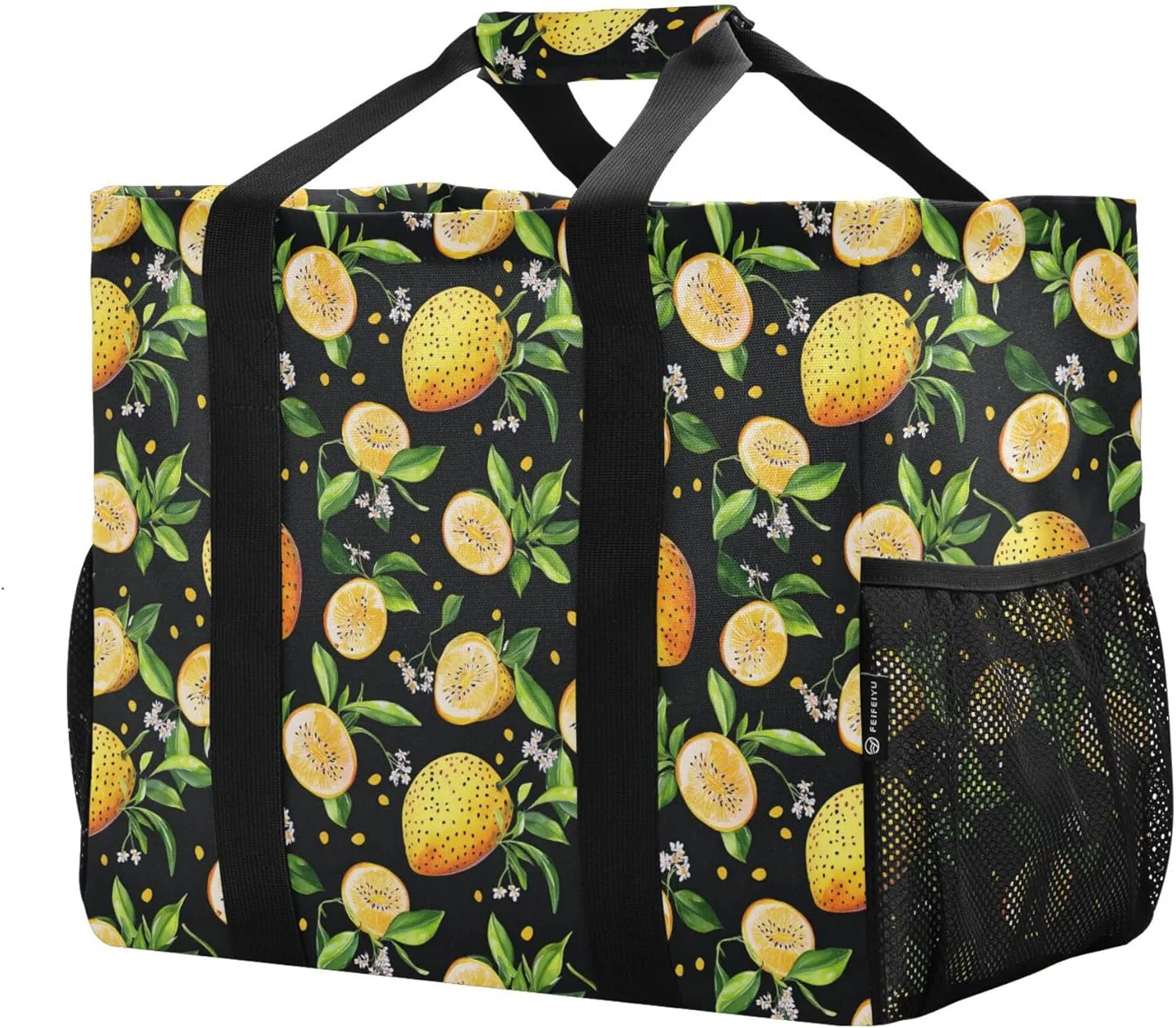 KLL Utility Tote Bag For Women with Handles Collapsable Water Resistant Reusable Grocery Bags