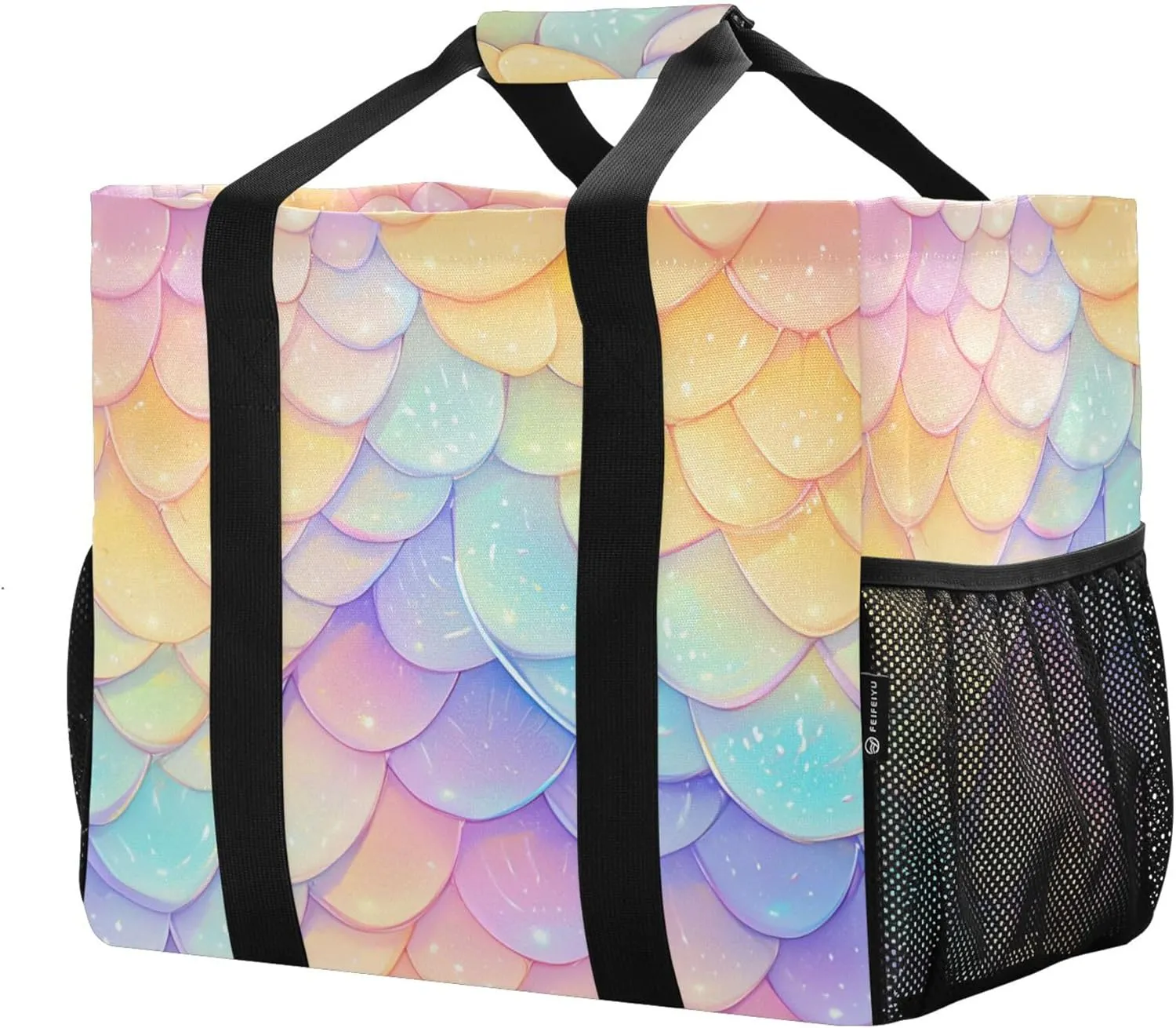 KLL Utility Tote Bag with Handles Foldable Water Resistant Shopping Bags Reusable