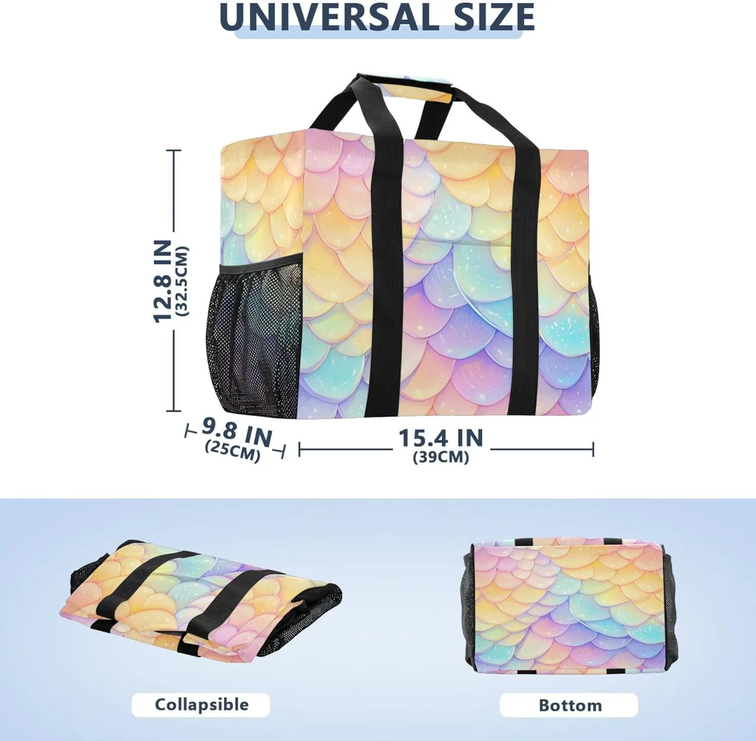KLL Utility Tote Bag with Handles Foldable Water Resistant Shopping Bags Reusable