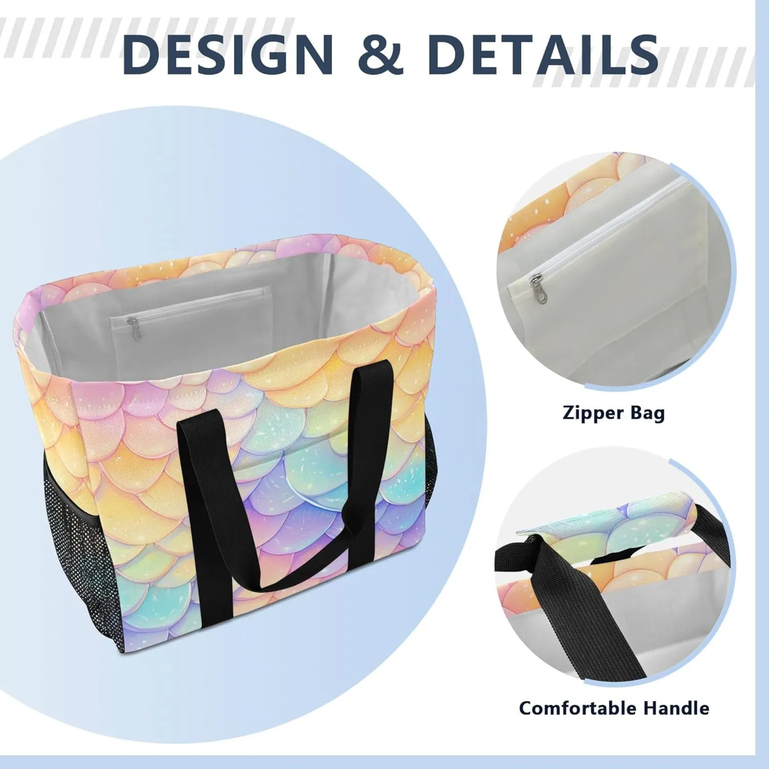 KLL Utility Tote Bag with Handles Foldable Water Resistant Shopping Bags Reusable