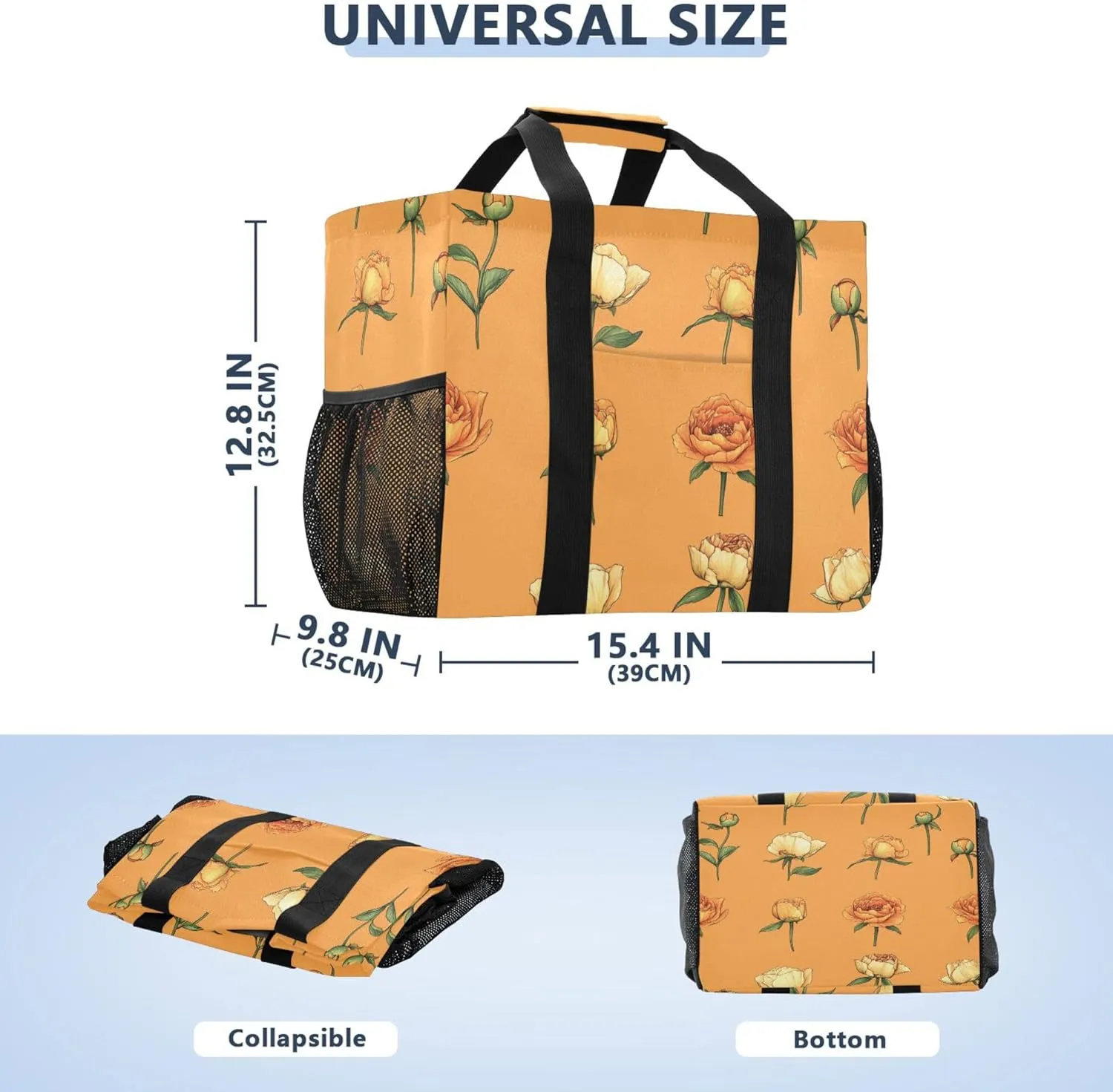 KLL Utility Tote Bags For Women Canvas Foldable Water Resistant Car Tote Bag