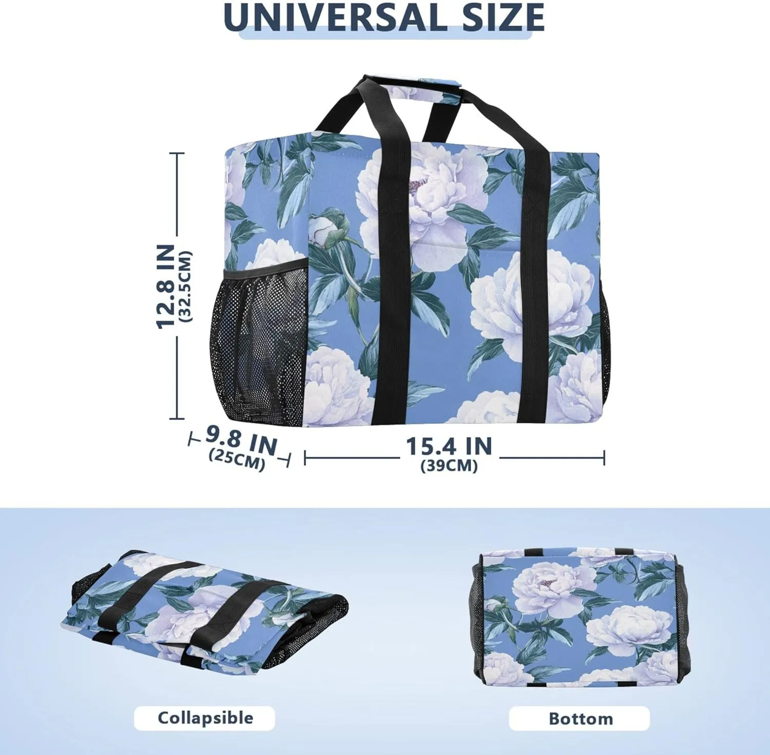 KLL Utility Tote Bags For Women Canvas Foldable Water Resistant Car Tote Bag