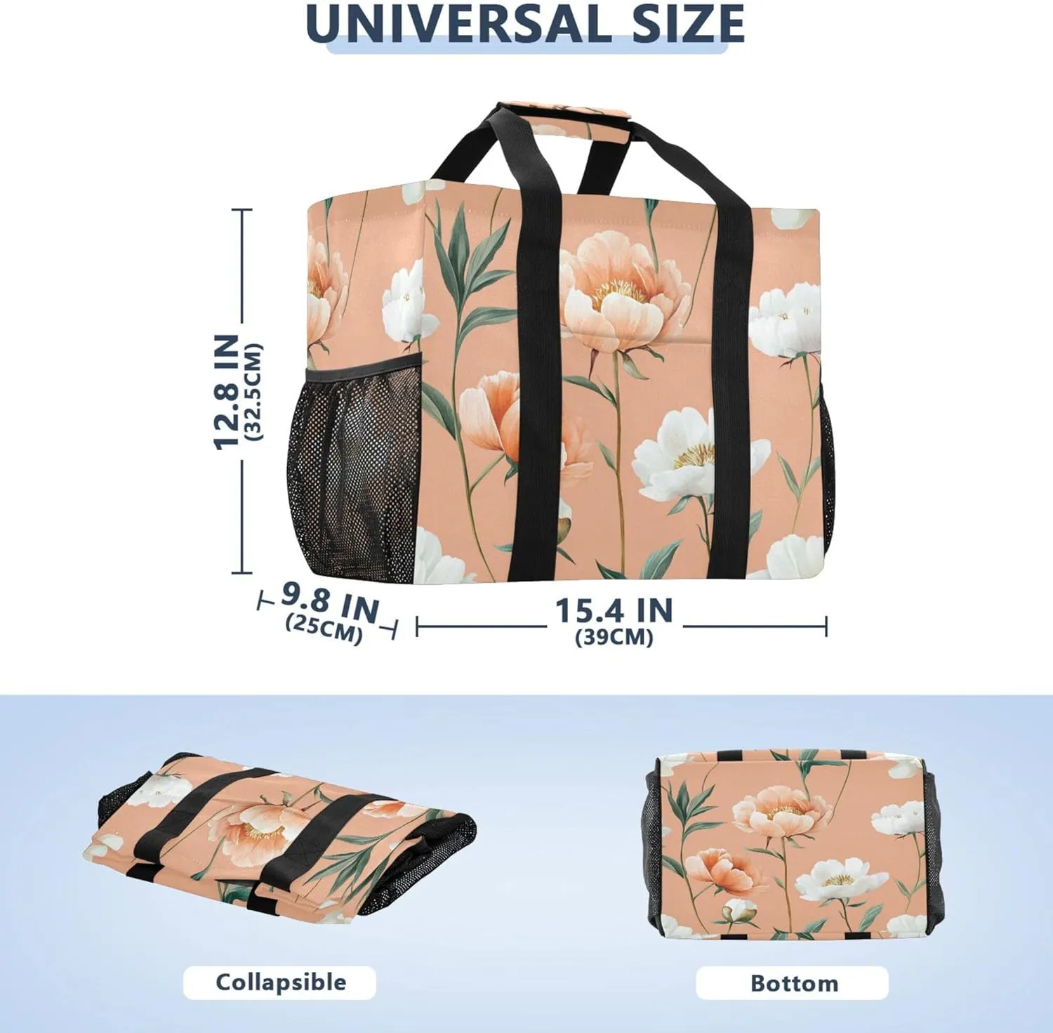 KLL Utility Tote Bags For Women Canvas Foldable Water Resistant Car Tote Bag