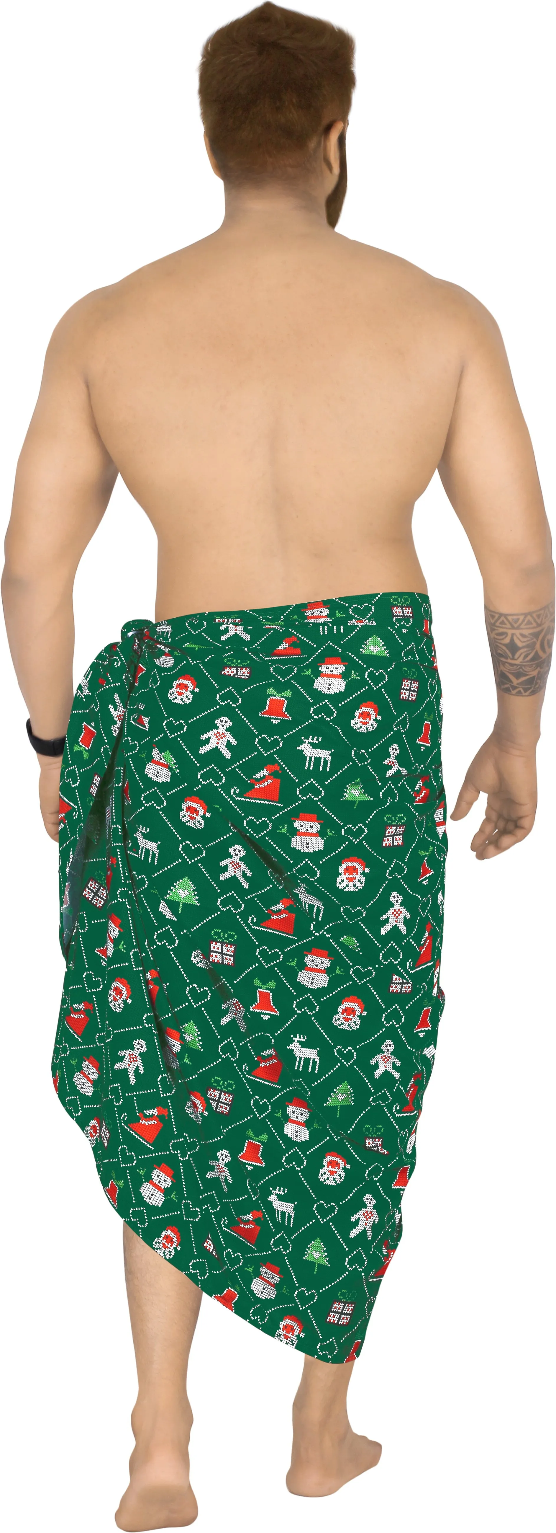 LA LEELA Men's Swimsuit Beach Hawaii Sarong Christmas Day 78" X42"