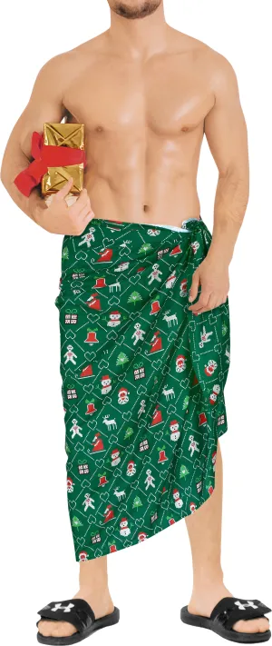LA LEELA Men's Swimsuit Beach Hawaii Sarong Christmas Day 78" X42"