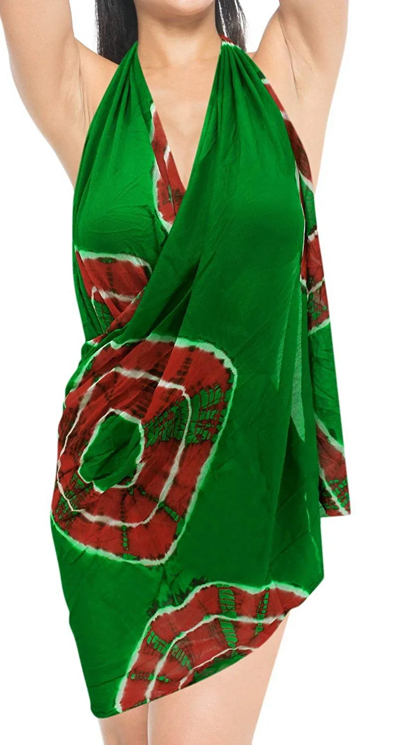 LA LEELA Women Beachwear Sarong Bikini Cover up Wrap Satin_Stripe ONE Size