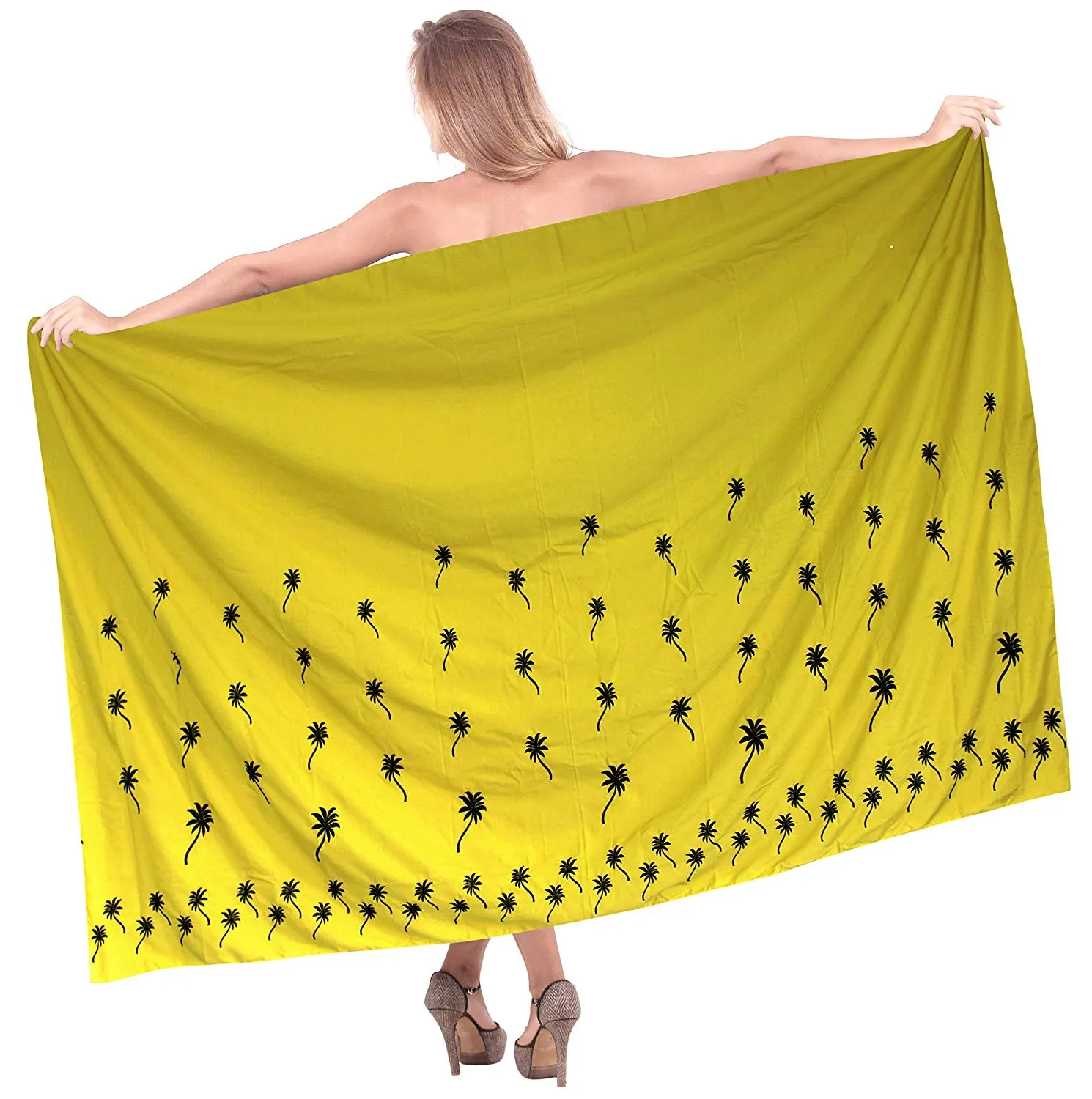 LA LEELA Women Bikini Cover up Wrap Dress Swimwear Sarong Solid 6 ONE Size