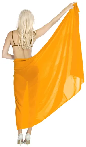 La Leela Women's Bikini Beach Wrap Hawaiian Sarong Swimming Suit Bathing Pareo Beachwear Valentines Day Dress Cover up Long 78"x42" Yellow 121205