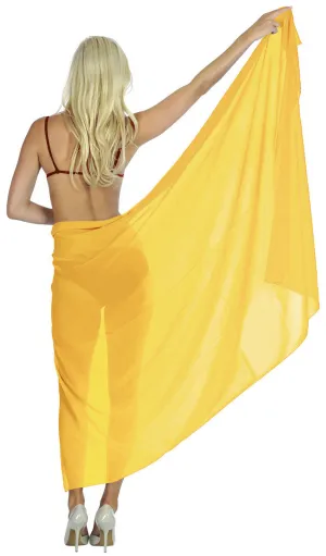 La Leela Women's Bikini Beach Wrap Hawaiian Sarong Swimming Suit Bathing Pareo Beachwear Valentines Day Dress Cover up Long 78"x42" Yellow 123119