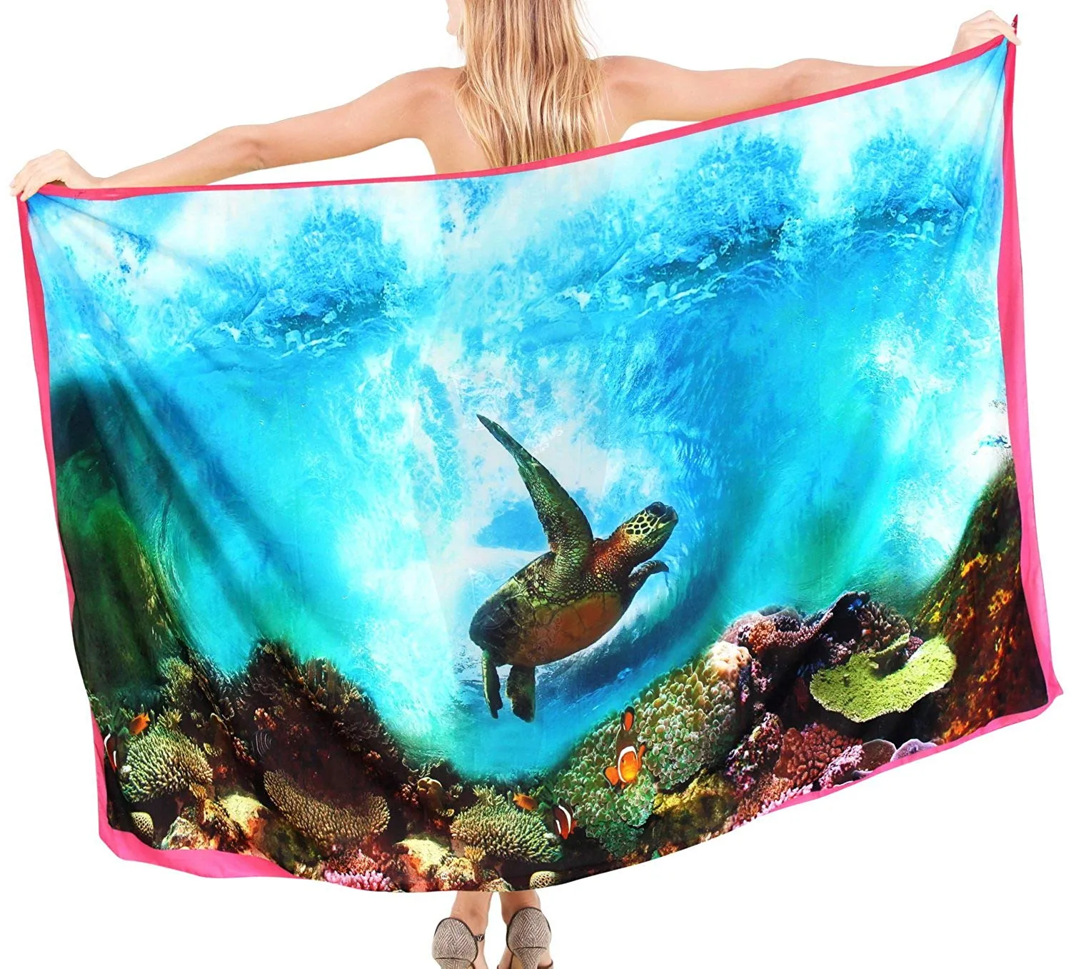 LA LEELA Women's Bikini Wrap Cover up Swimsuit Dress Sarong Digital Plus Size