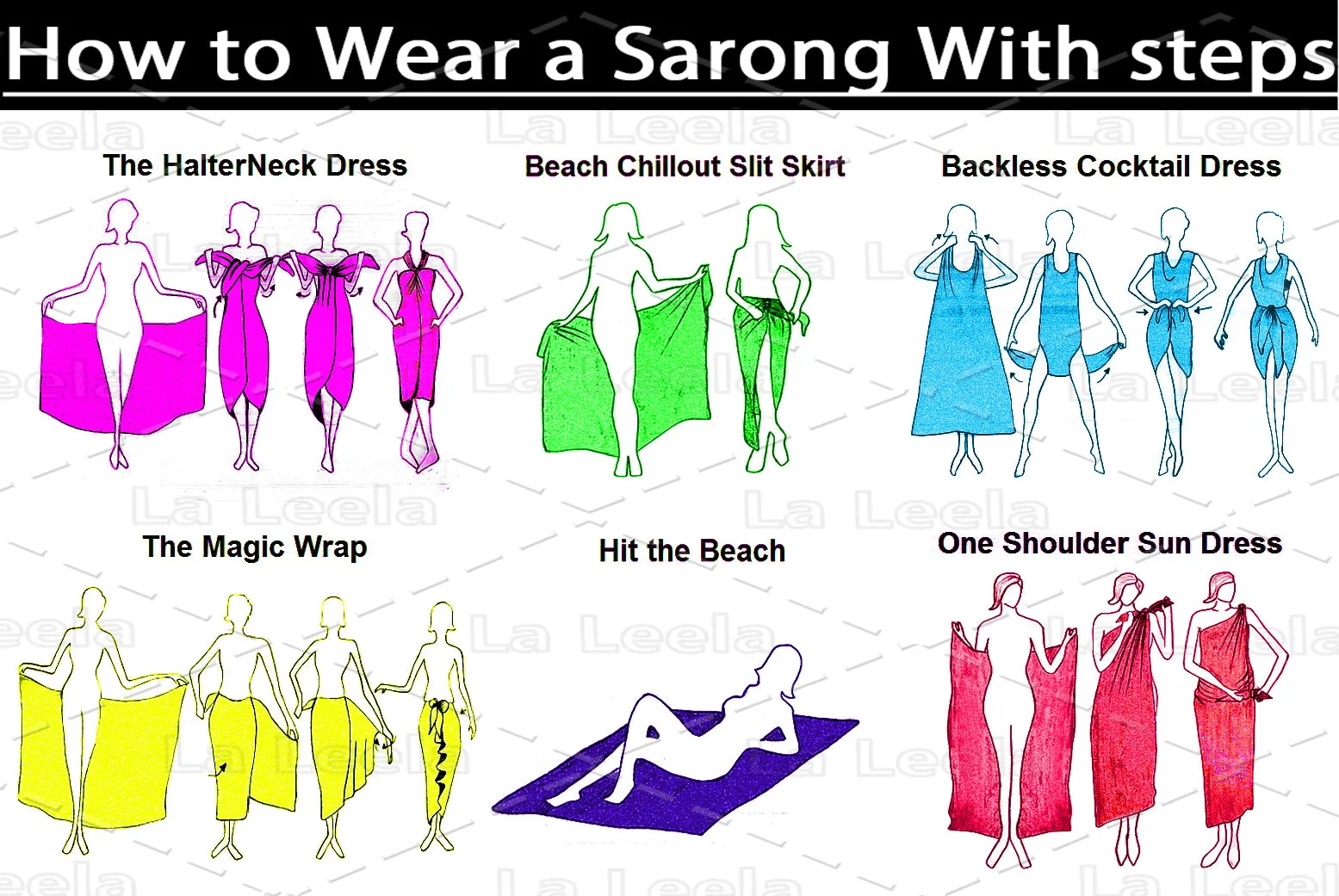 La Leela Women's Hawaiian Bikini Beach Wrap Sheer Sarong Swimming Bathing suit Beachwear Swim Dress Pareo Cover up Long 78"X42"  White 909671