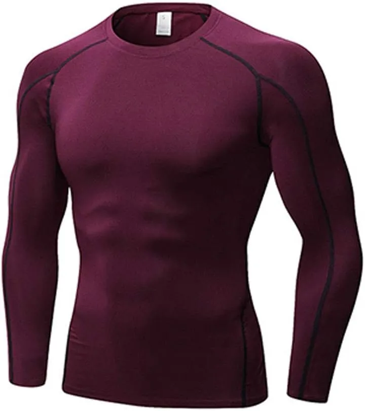 LANBAOSI Mens Workout Compression Set Pants and Long Sleeve Shirts Winter Warm Thermal Baselayer Top & Bottom