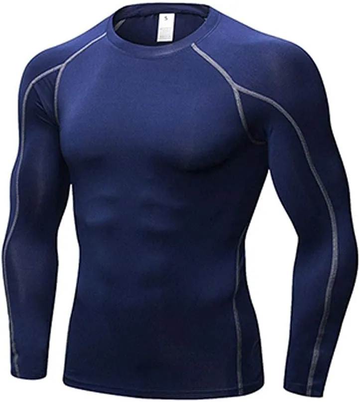 LANBAOSI Mens Workout Compression Set Pants and Long Sleeve Shirts Winter Warm Thermal Baselayer Top & Bottom