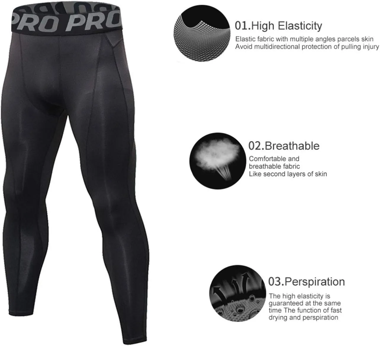 LANBAOSI Mens Workout Compression Set Pants and Long Sleeve Shirts Winter Warm Thermal Baselayer Top & Bottom
