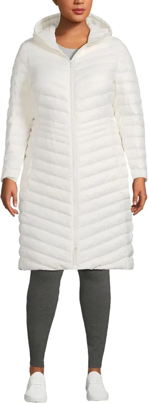 Lands' End Women's Ultralight Packable Long Down Coat